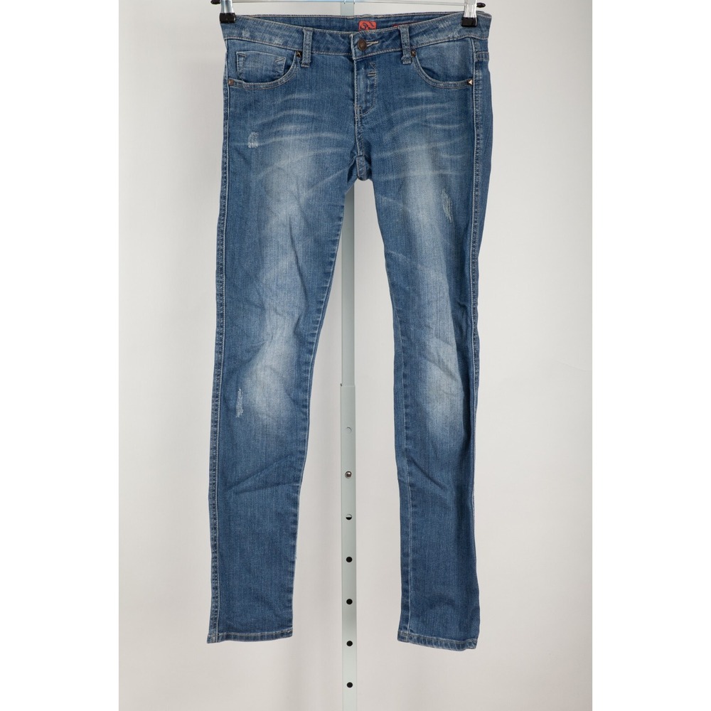 Flying Monkey Skinny Jeans Women 27 Blue Studded Embroidered Low Rise FG1055